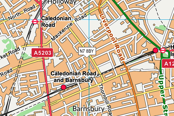 N7 8BY map - OS VectorMap District (Ordnance Survey)