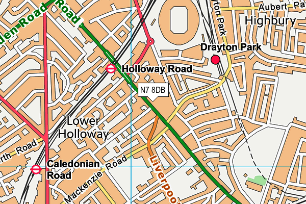 London Metropolitan University (Holloway Campus) map (N7 8DB) - OS VectorMap District (Ordnance Survey)