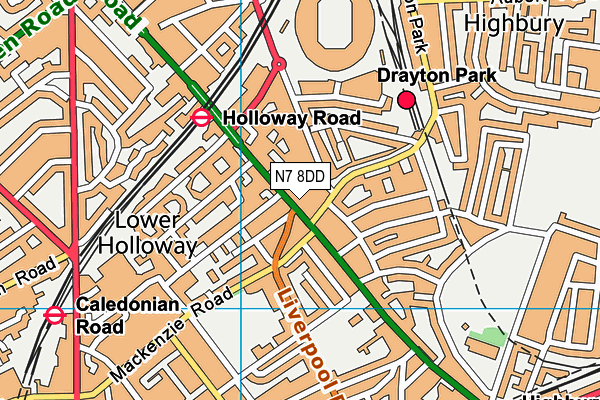 N7 8DD map - OS VectorMap District (Ordnance Survey)