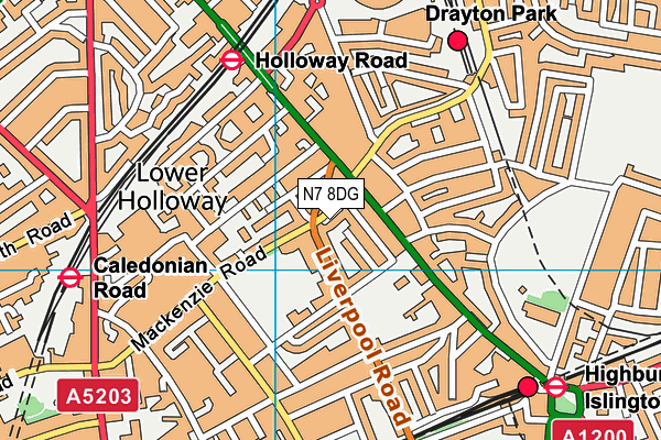 N7 8DG map - OS VectorMap District (Ordnance Survey)