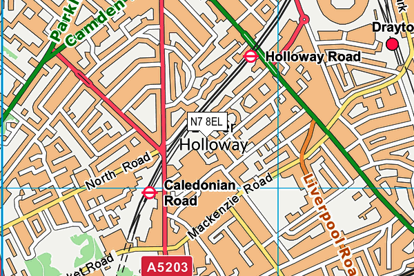 N7 8EL map - OS VectorMap District (Ordnance Survey)