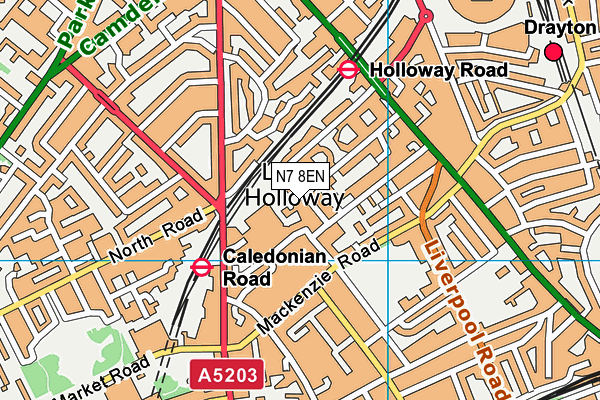 N7 8EN map - OS VectorMap District (Ordnance Survey)