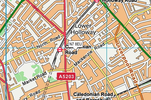 N7 8EU map - OS VectorMap District (Ordnance Survey)