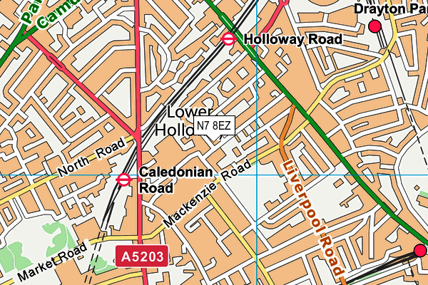 N7 8EZ map - OS VectorMap District (Ordnance Survey)