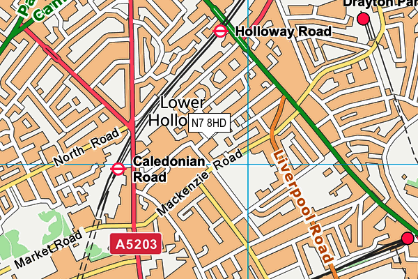 N7 8HD map - OS VectorMap District (Ordnance Survey)