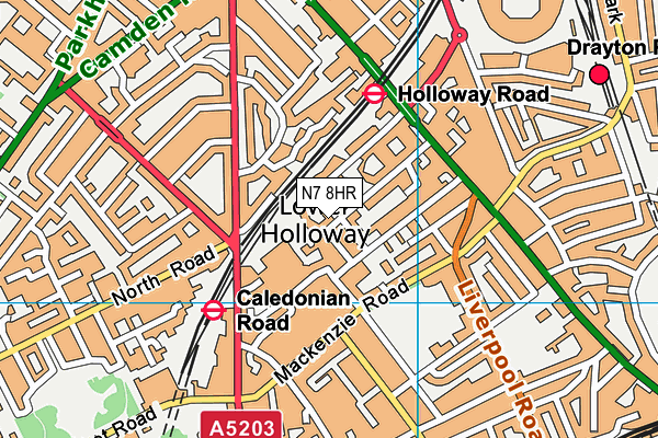 N7 8HR map - OS VectorMap District (Ordnance Survey)