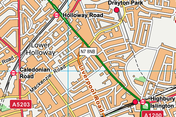 N7 8NB map - OS VectorMap District (Ordnance Survey)