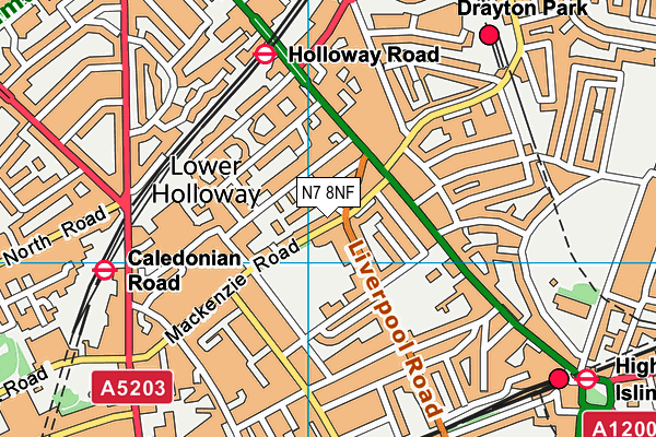 N7 8NF map - OS VectorMap District (Ordnance Survey)