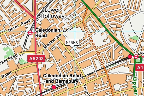 N7 8NX map - OS VectorMap District (Ordnance Survey)