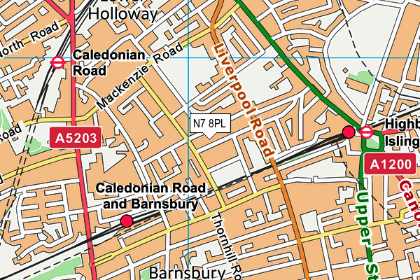 N7 8PL map - OS VectorMap District (Ordnance Survey)