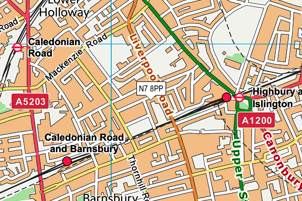 N7 8PP map - OS VectorMap District (Ordnance Survey)