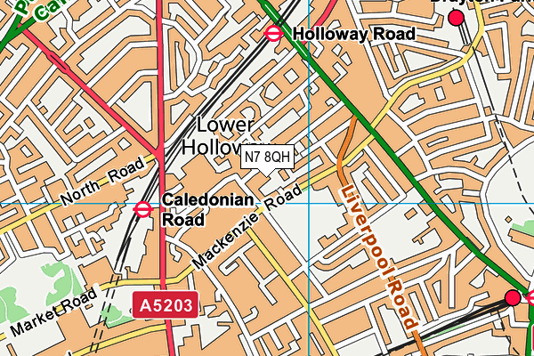 N7 8QH map - OS VectorMap District (Ordnance Survey)