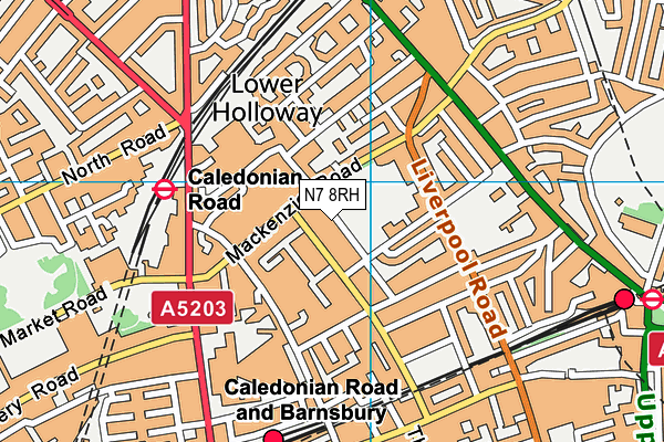 New River College Secondary map (N7 8RH) - OS VectorMap District (Ordnance Survey)