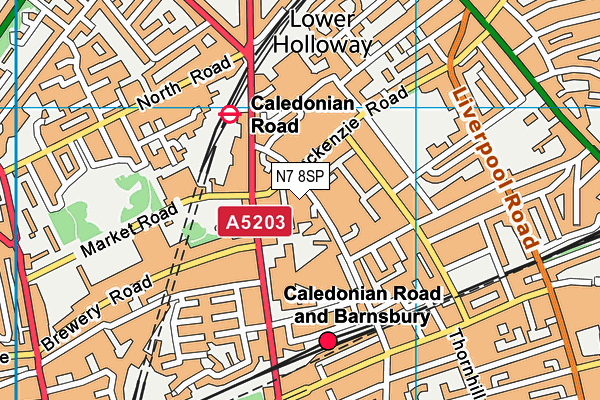 N7 8SP map - OS VectorMap District (Ordnance Survey)