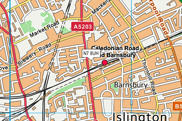 N7 8UH map - OS VectorMap District (Ordnance Survey)