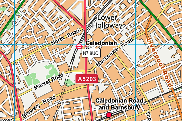 N7 8UQ map - OS VectorMap District (Ordnance Survey)