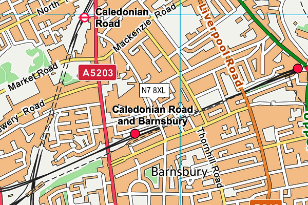 N7 8XL map - OS VectorMap District (Ordnance Survey)