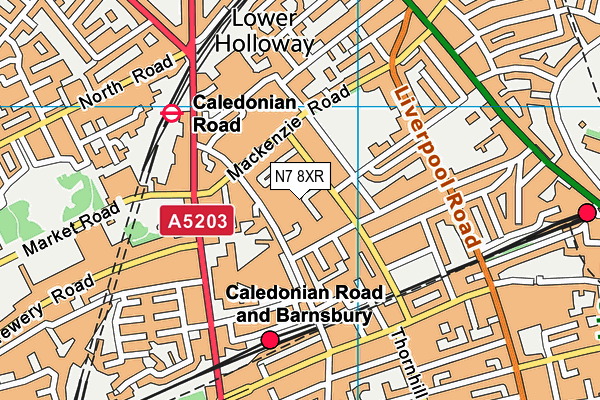 N7 8XR map - OS VectorMap District (Ordnance Survey)