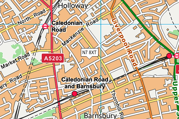 N7 8XT map - OS VectorMap District (Ordnance Survey)