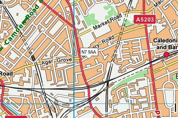 N7 9AA map - OS VectorMap District (Ordnance Survey)