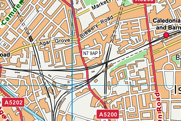 N7 9AP map - OS VectorMap District (Ordnance Survey)