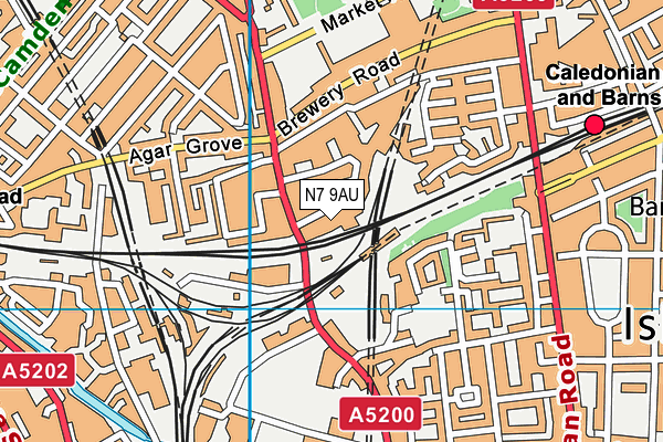 N7 9AU map - OS VectorMap District (Ordnance Survey)