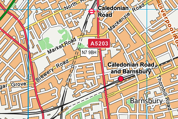 N7 9BH map - OS VectorMap District (Ordnance Survey)