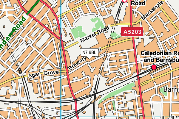 N7 9BL map - OS VectorMap District (Ordnance Survey)