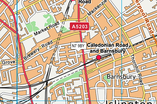 N7 9BY map - OS VectorMap District (Ordnance Survey)