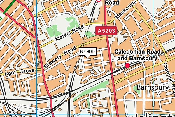 N7 9DD map - OS VectorMap District (Ordnance Survey)