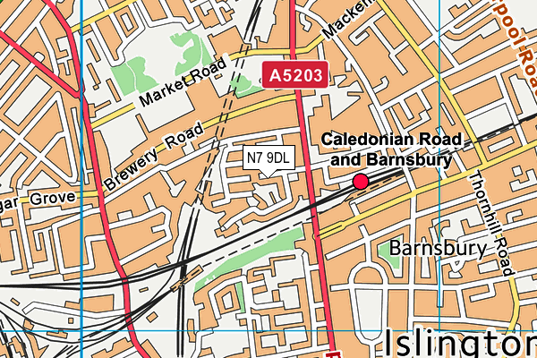 N7 9DL map - OS VectorMap District (Ordnance Survey)