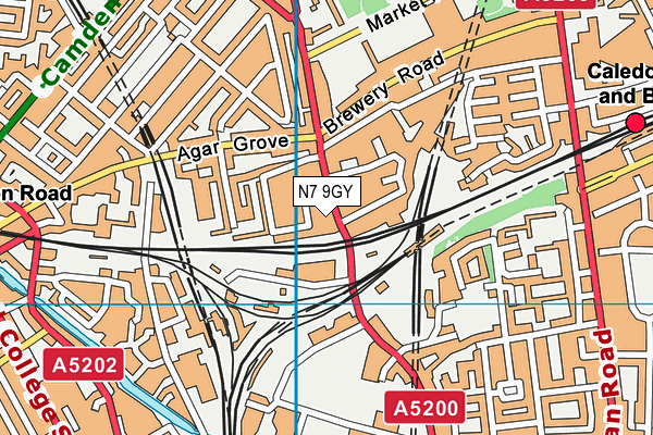 N7 9GY map - OS VectorMap District (Ordnance Survey)