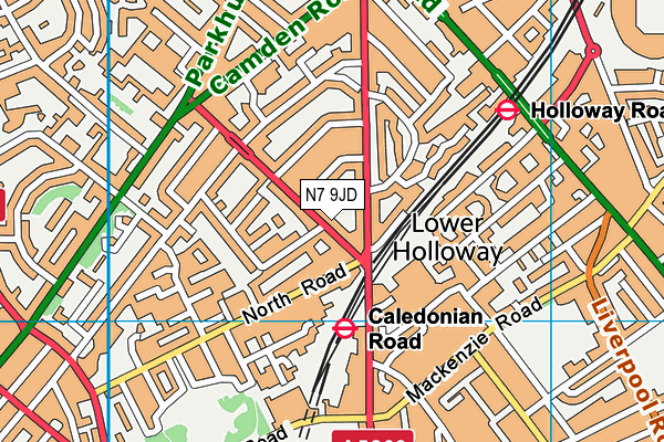 N7 9JD map - OS VectorMap District (Ordnance Survey)