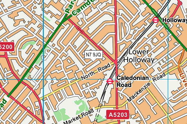 N7 9JQ map - OS VectorMap District (Ordnance Survey)