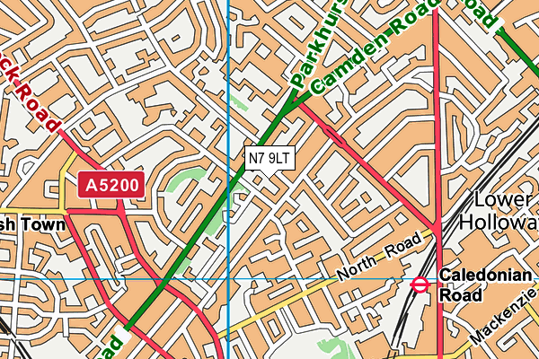 N7 9LT map - OS VectorMap District (Ordnance Survey)