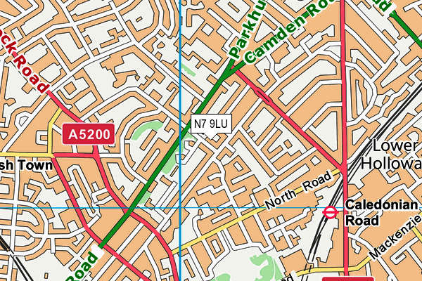 N7 9LU map - OS VectorMap District (Ordnance Survey)