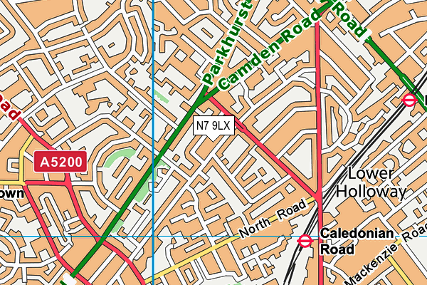 N7 9LX map - OS VectorMap District (Ordnance Survey)