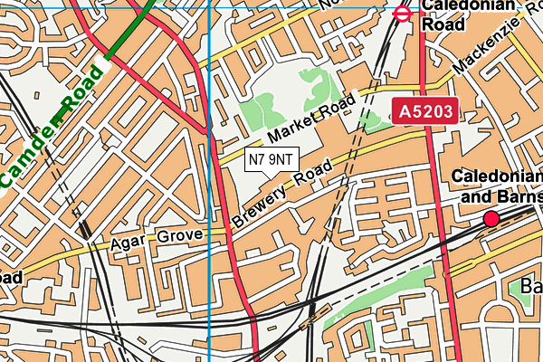 N7 9NT map - OS VectorMap District (Ordnance Survey)
