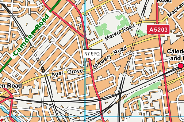 N7 9PQ map - OS VectorMap District (Ordnance Survey)