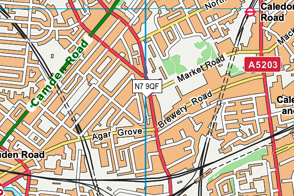 N7 9QF map - OS VectorMap District (Ordnance Survey)