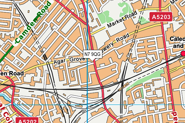 N7 9QG map - OS VectorMap District (Ordnance Survey)