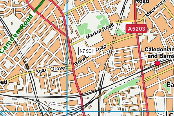 N7 9QH map - OS VectorMap District (Ordnance Survey)