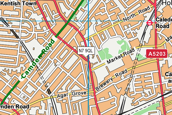 N7 9QL map - OS VectorMap District (Ordnance Survey)