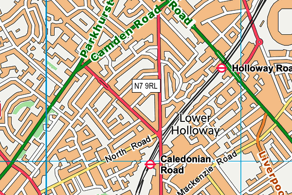 N7 9RL map - OS VectorMap District (Ordnance Survey)