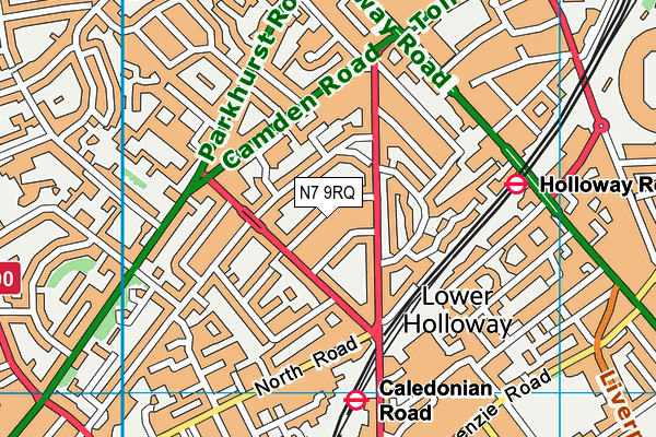 N7 9RQ map - OS VectorMap District (Ordnance Survey)