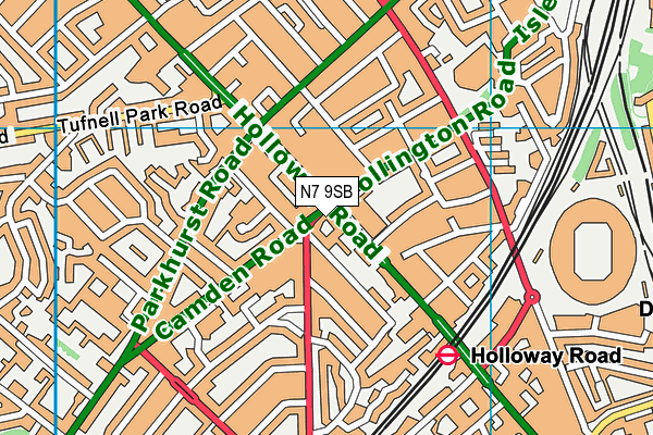 N7 9SB map - OS VectorMap District (Ordnance Survey)