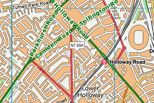 N7 9SH map - OS VectorMap District (Ordnance Survey)