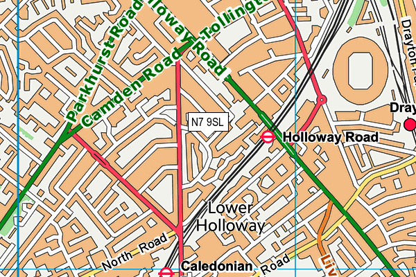 N7 9SL map - OS VectorMap District (Ordnance Survey)