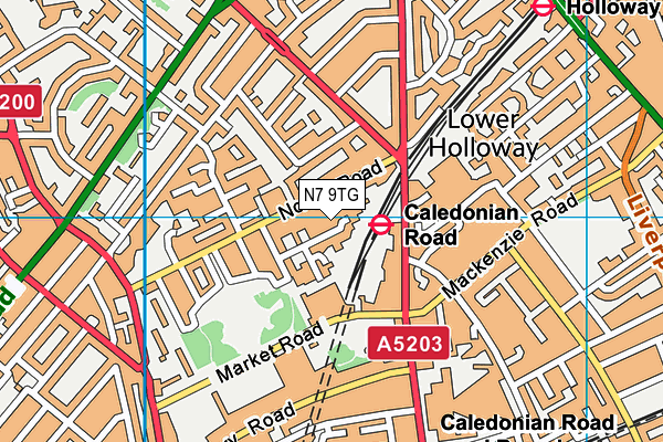 N7 9TG map - OS VectorMap District (Ordnance Survey)