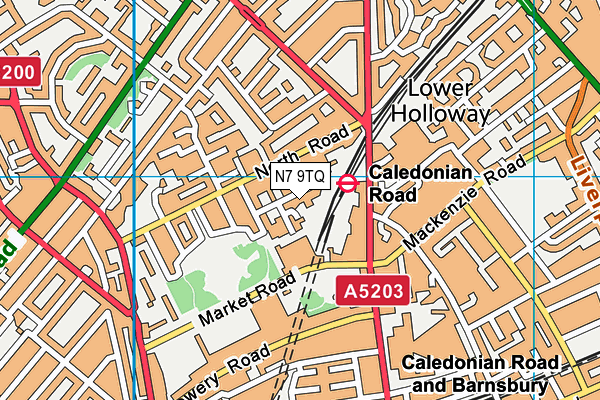 N7 9TQ map - OS VectorMap District (Ordnance Survey)